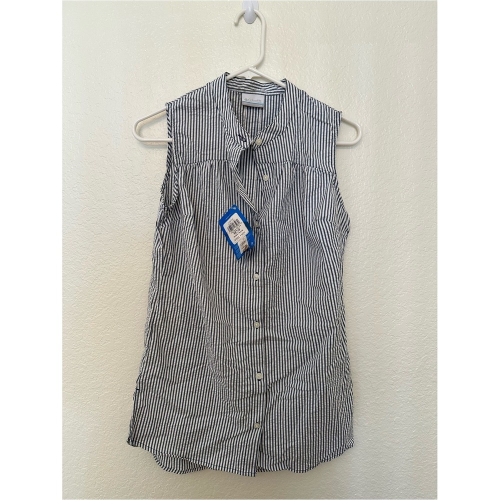 Columbia Cherry Creek Lane Sleeveless TunicXS Blue Striped NWT XL0811-469 - Picture 2 of 7